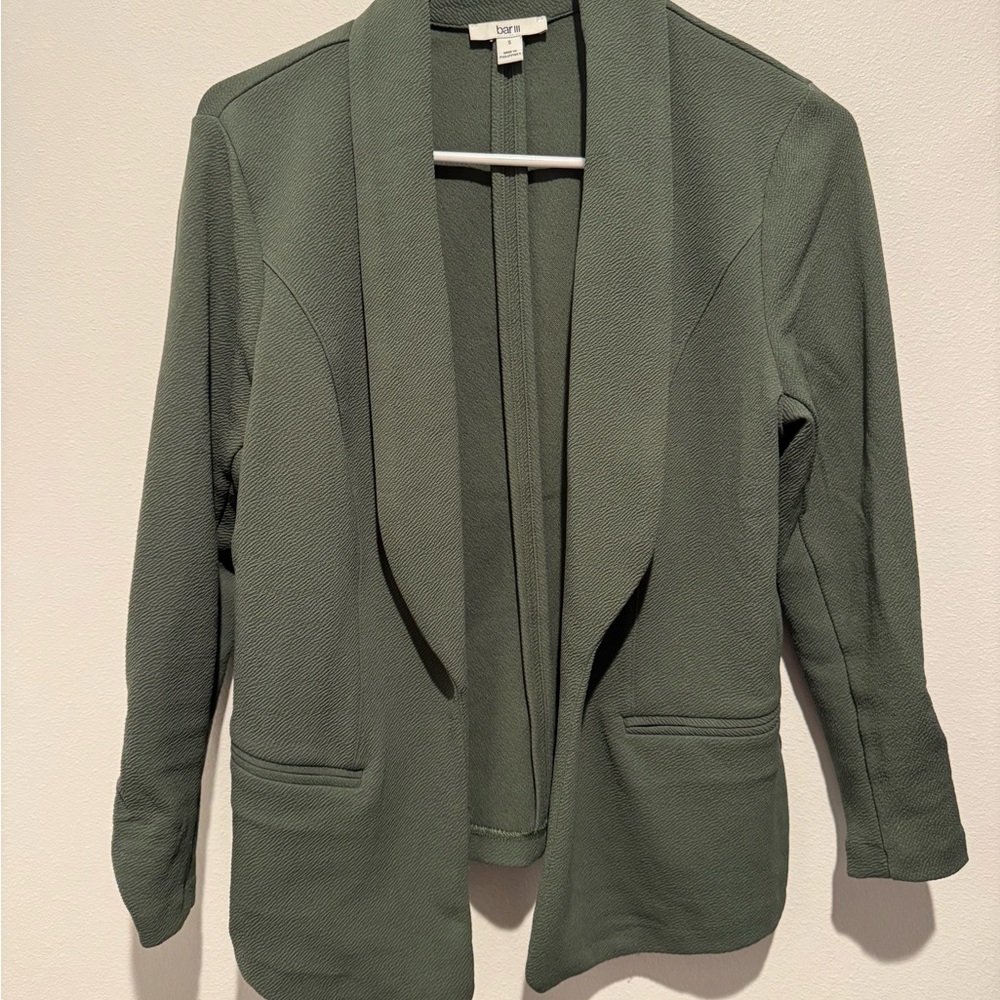 Bar III Green Blazer Relaxed Fit Shawl Collar